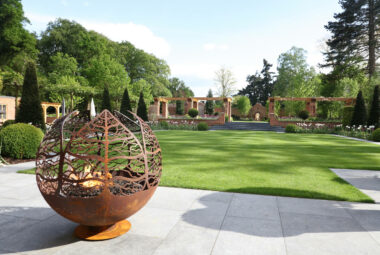 Harpsden Wood House fire sculpture by hendy curzon gardens