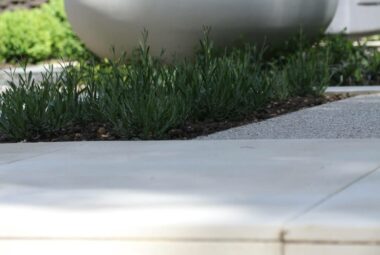 white garden water feature bowl