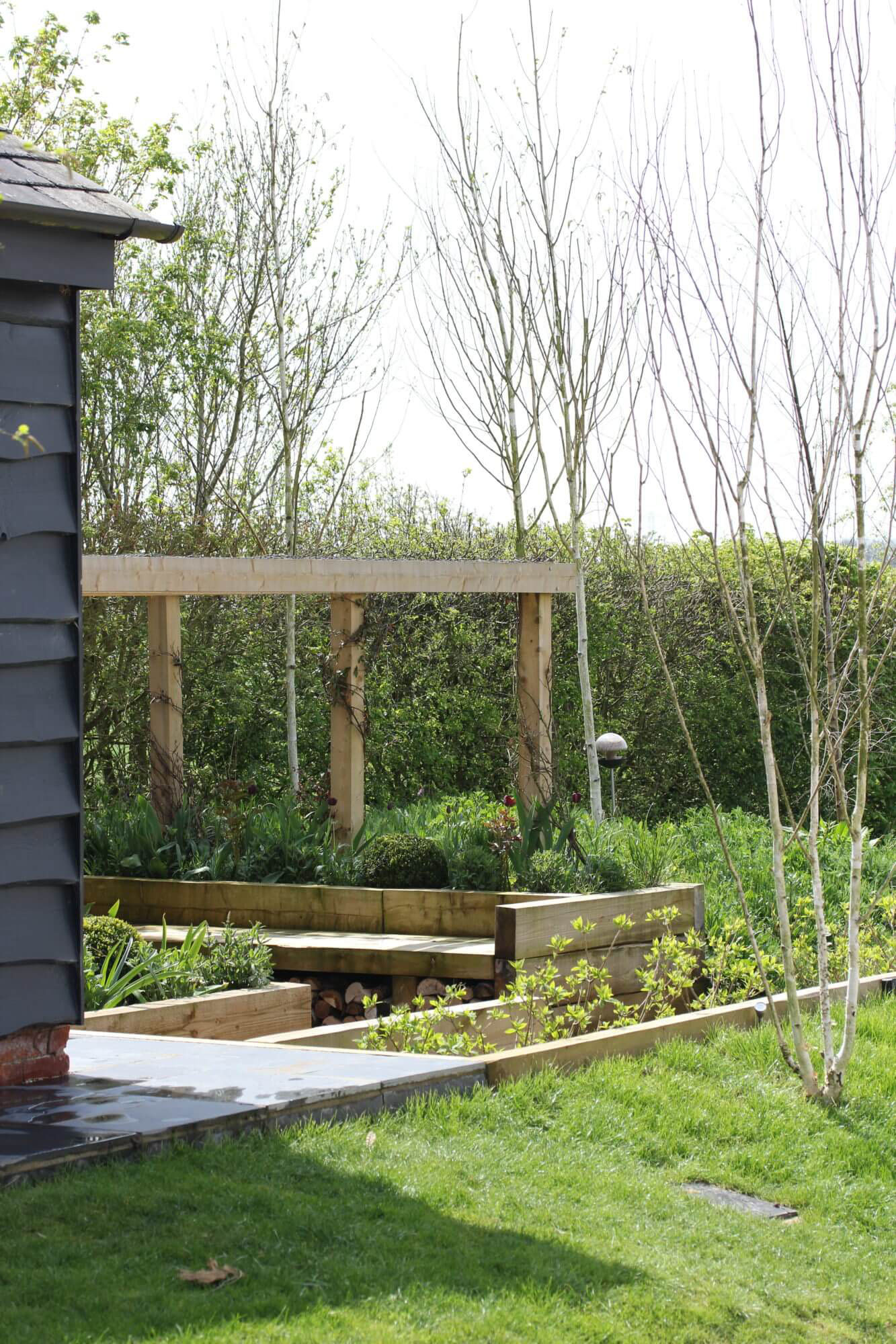 barn conversion garden wind shelter and wildflower meadows