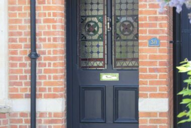 front of house door in Oxford painted in farrow & ball