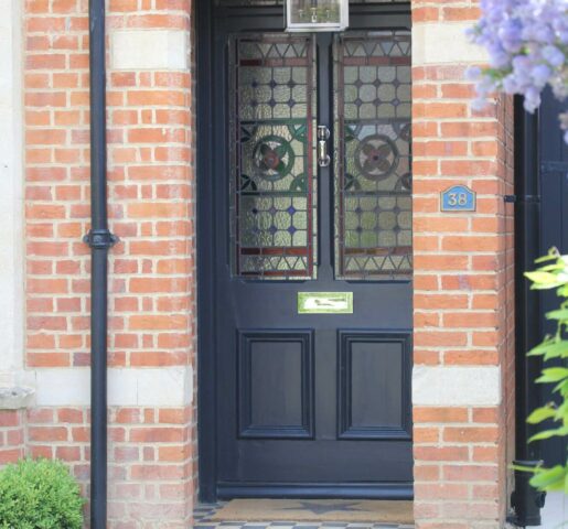 front of house door in Oxford painted in farrow & ball