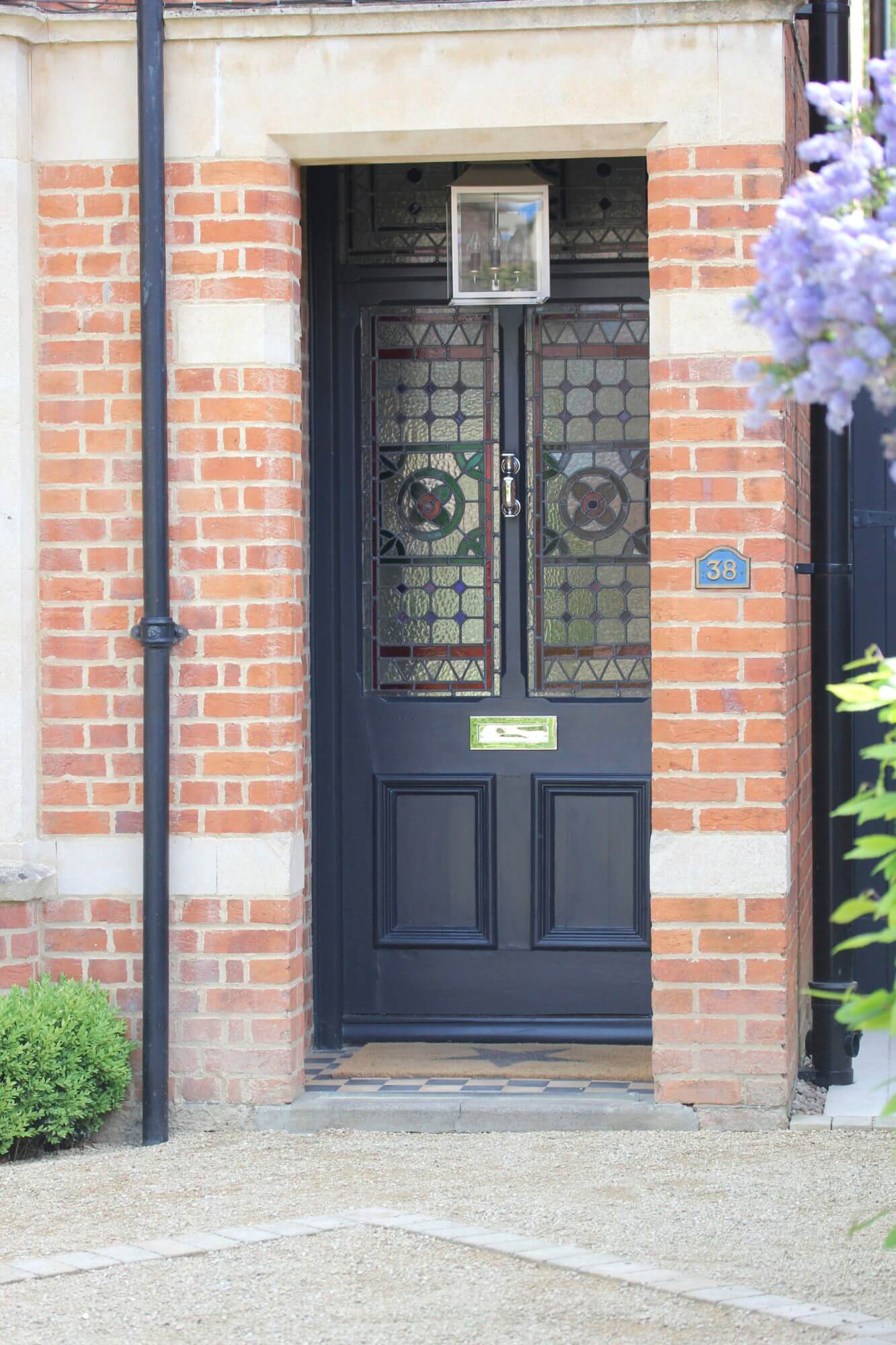 front of house door in Oxford painted in farrow & ball