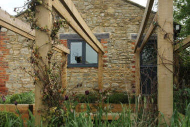 barn conversion garden pergola