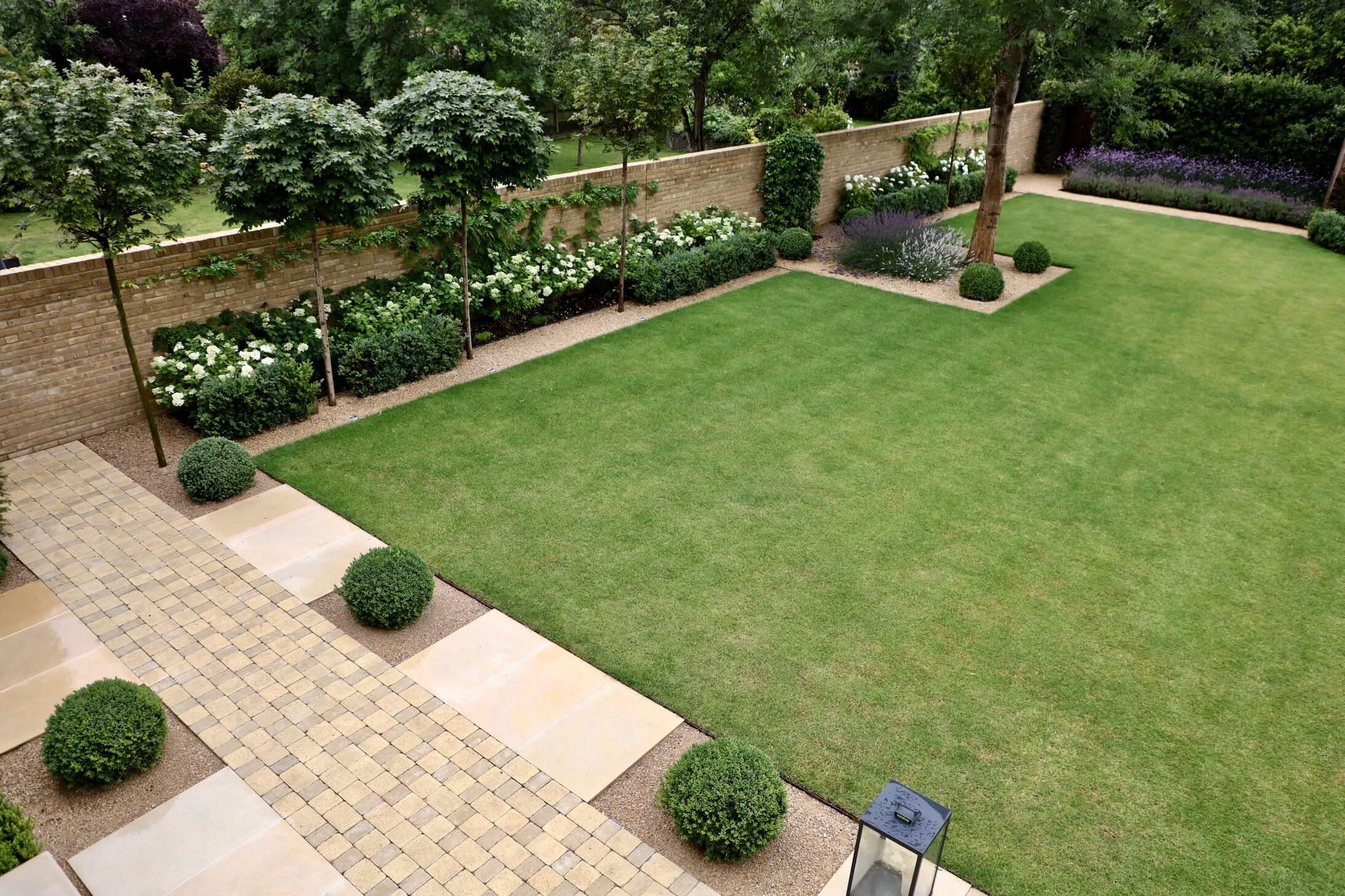 townhouse garden in Oxford lawn Ariel view