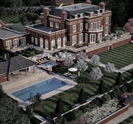 Georgian mansion with swimming pool and grand grounds and gardens