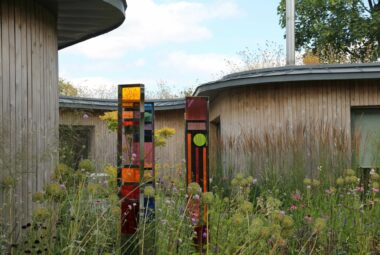 Stained glass rectangular scupltures