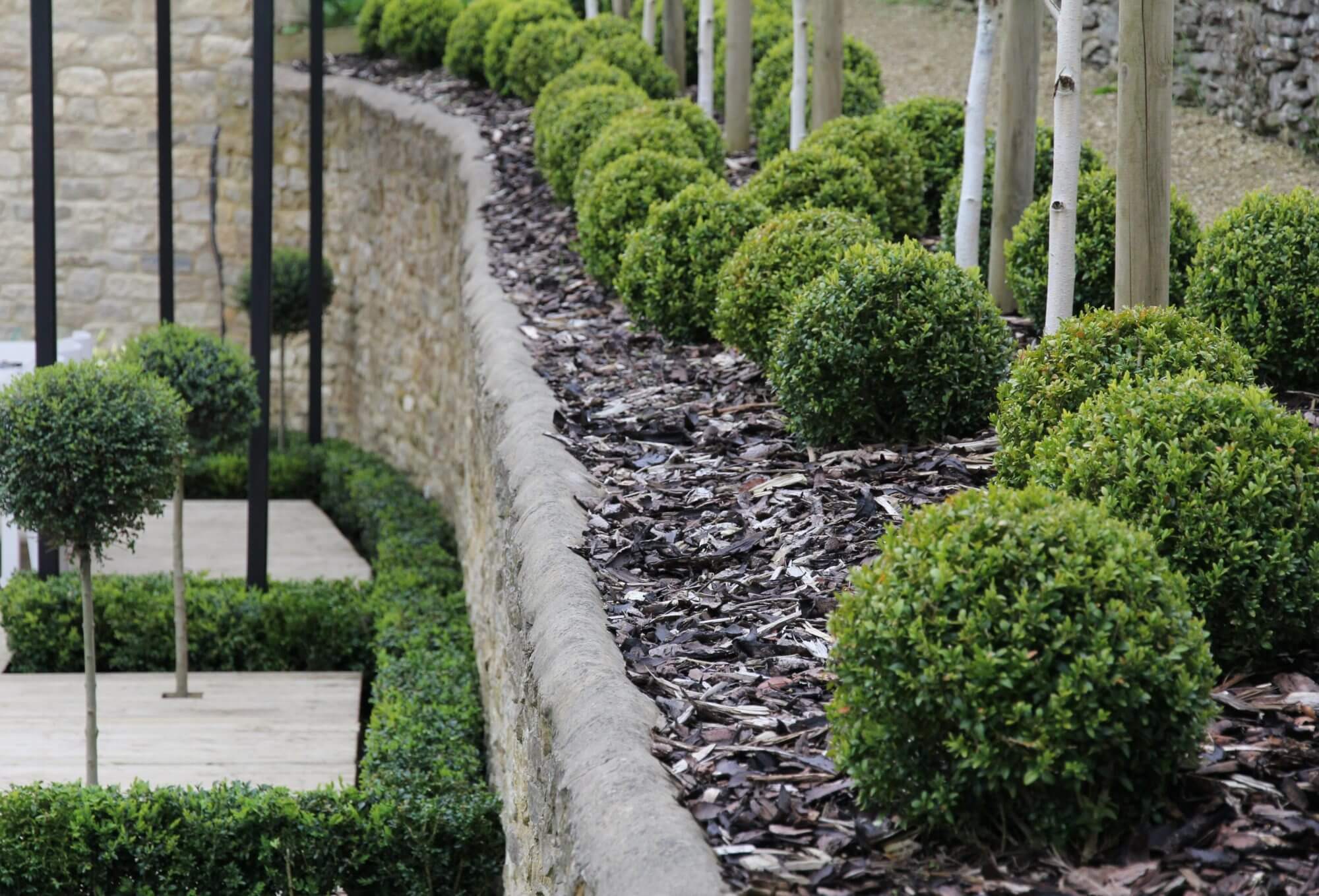 Topiary garden courtyard