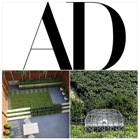 magazine cover of architectural digest garden designers