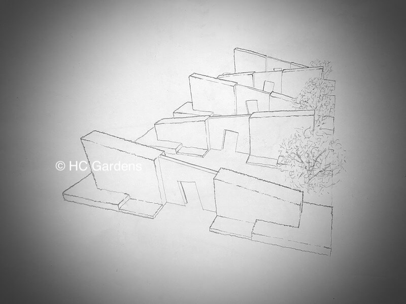 a sketch of a landscape design on oxfordshire