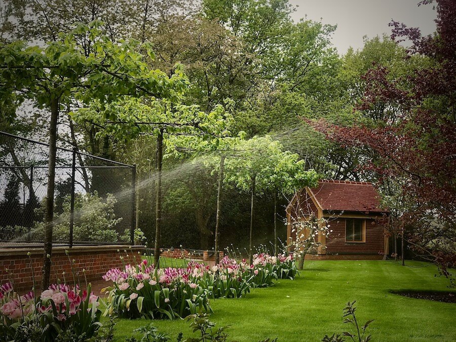 Harpsden Wood House in Henley-on-Thames grounds and gardens estate garden design tennis court
