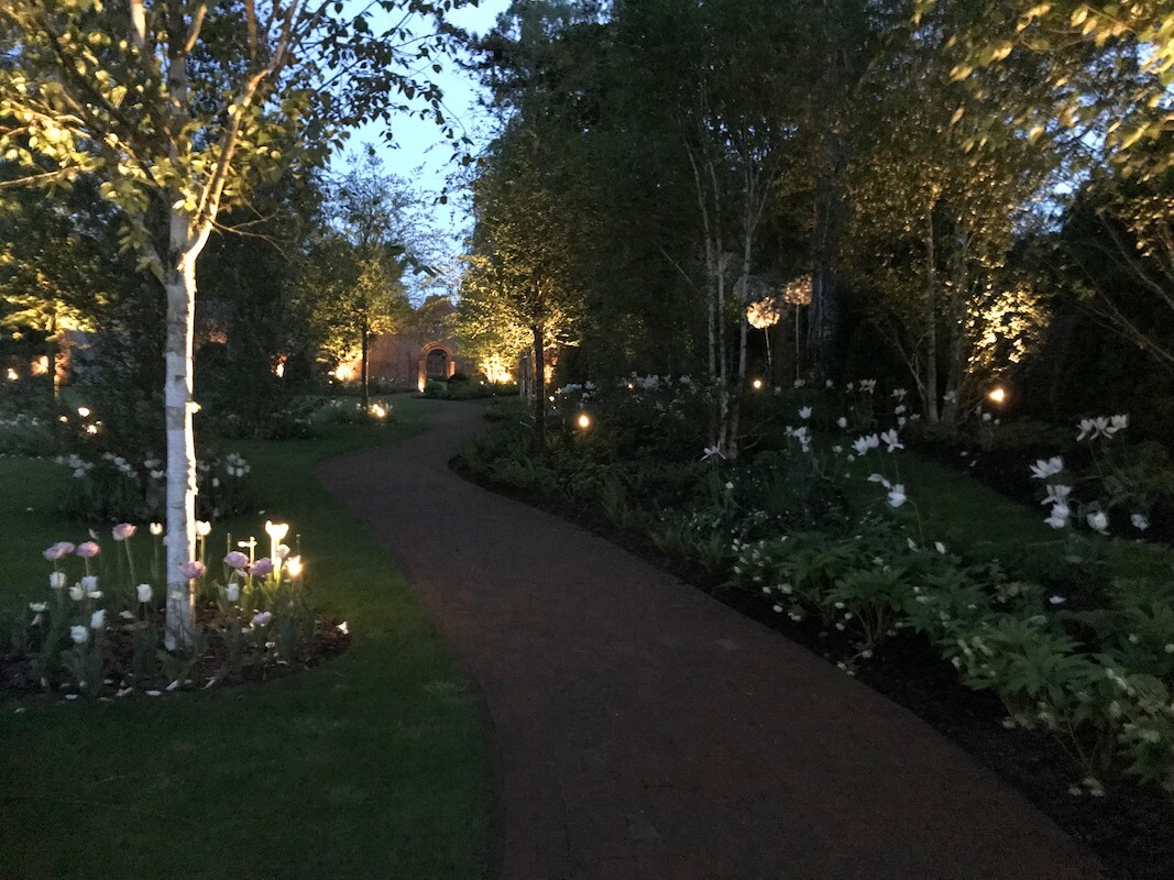 Harpsden Wood House in Henley-on-Thames grounds and gardens estate garden lighting