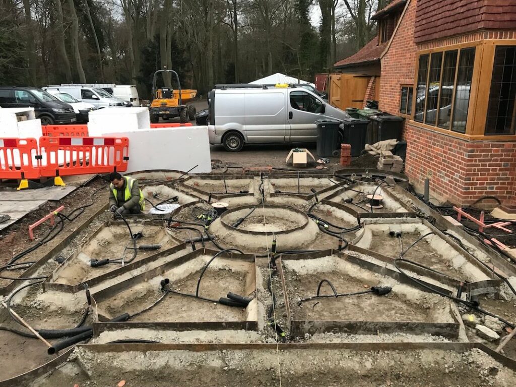 Harpsden Wood House in Henley-on-Thames grounds and gardens estate garden under construction