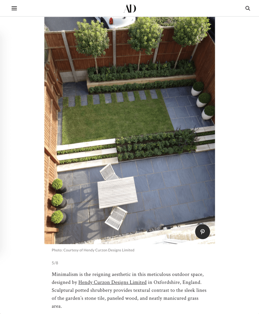 architectural digest page small garden cotswolds