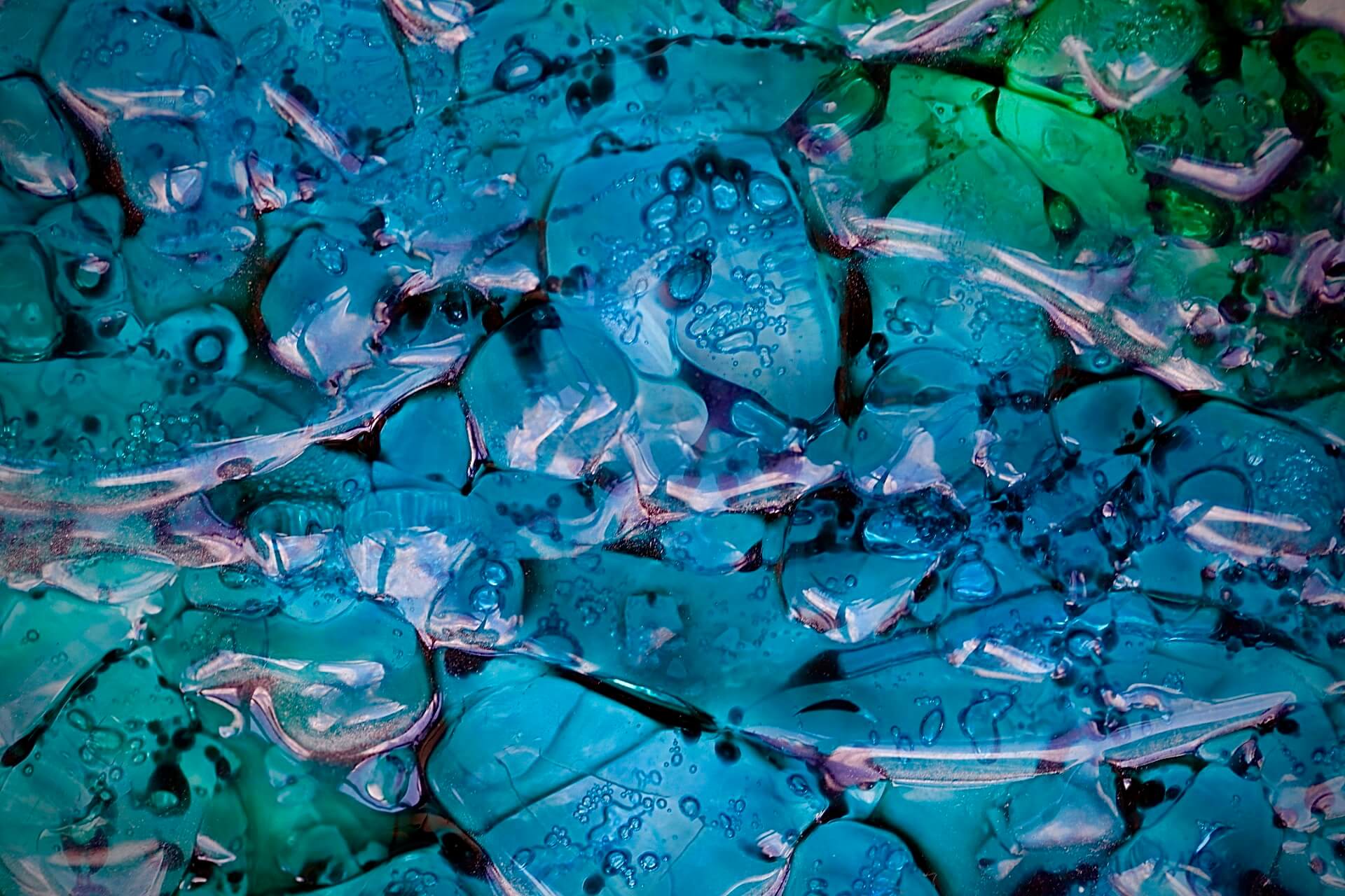 glass art sculpture inspired by Cornwall seascape