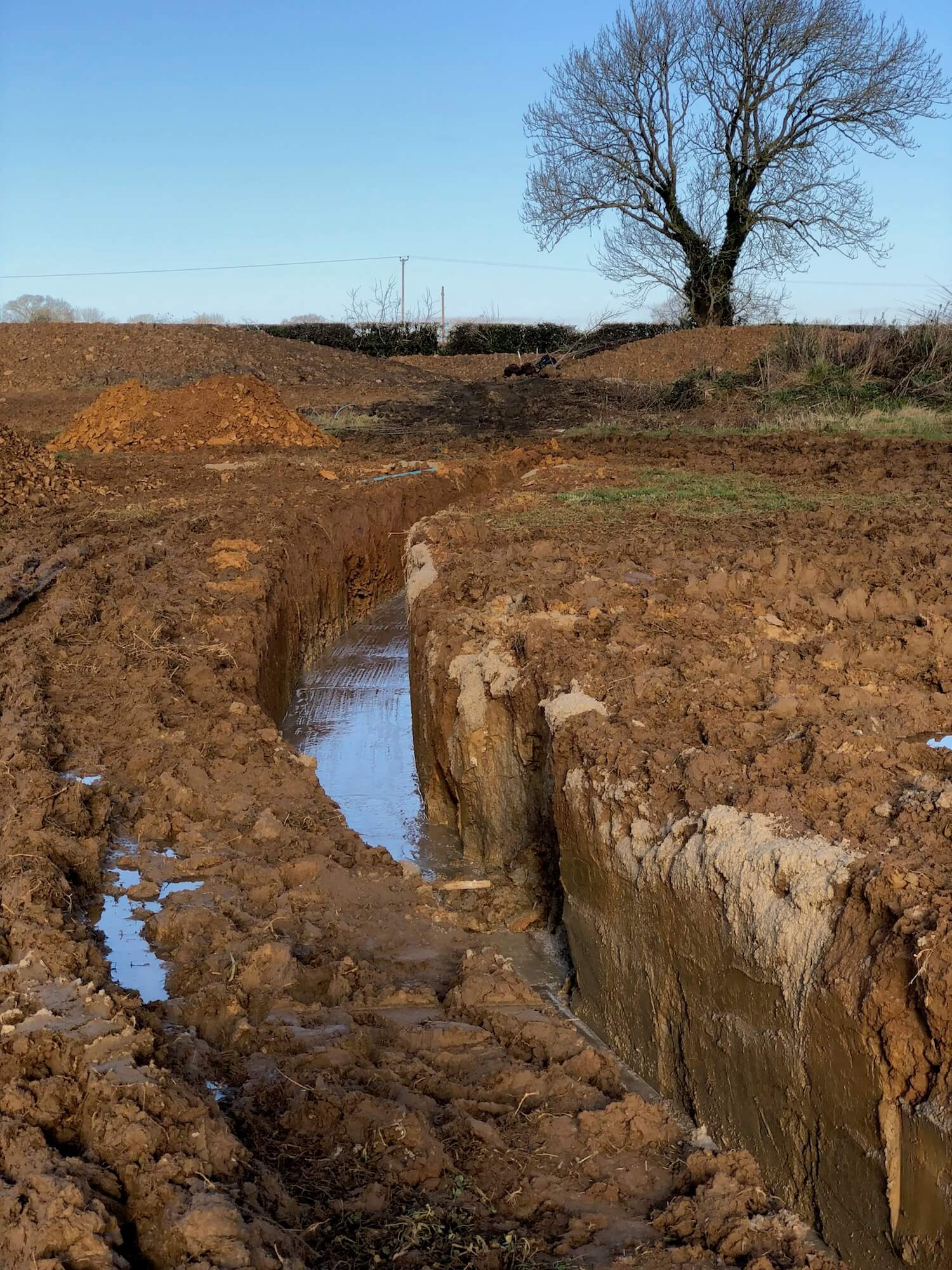 ha-ha landscape under construction