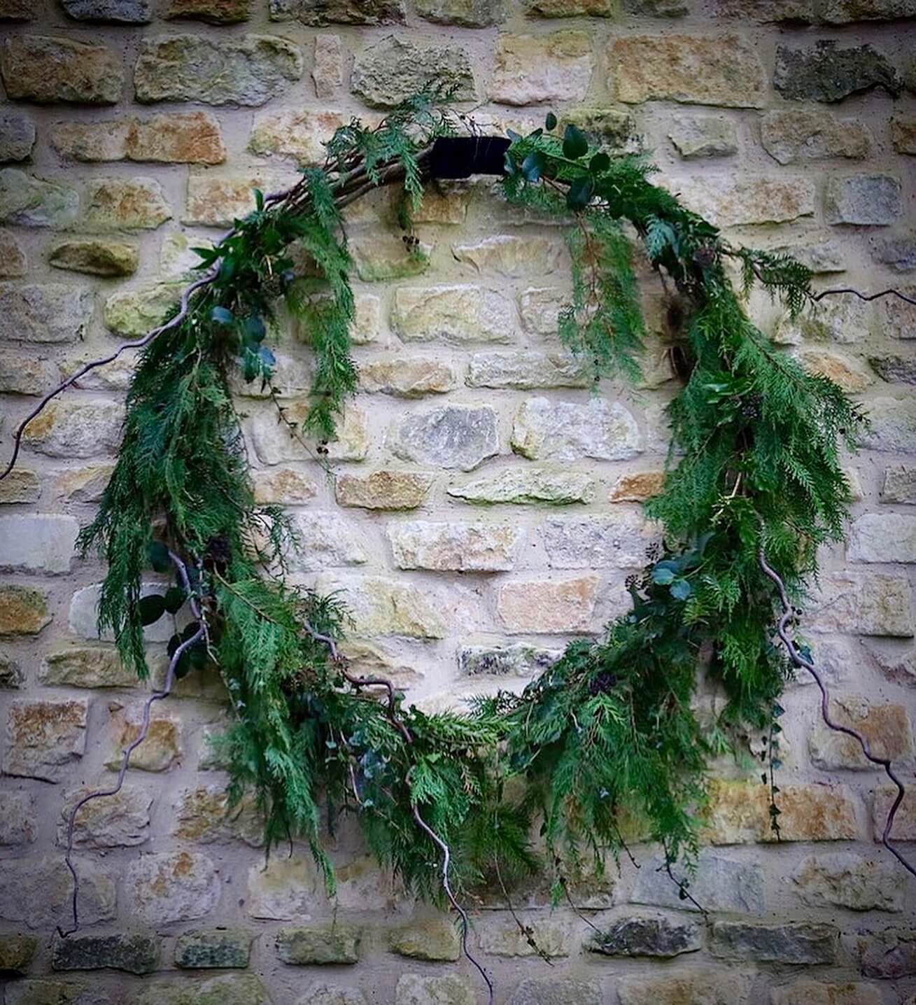 giant foraged spruce barn wreath