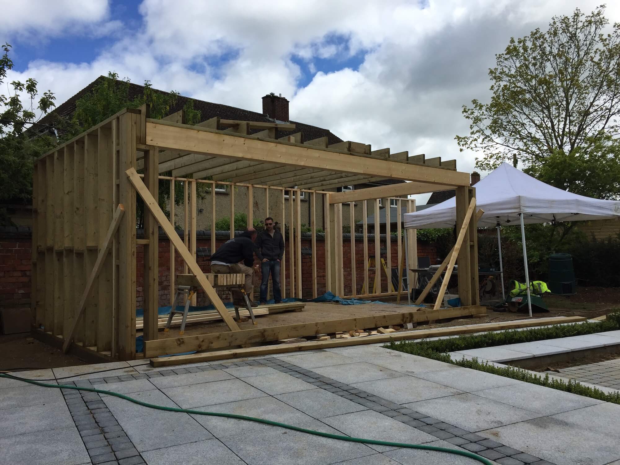 Garden building under construction