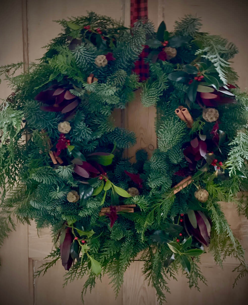 Festive door wreath