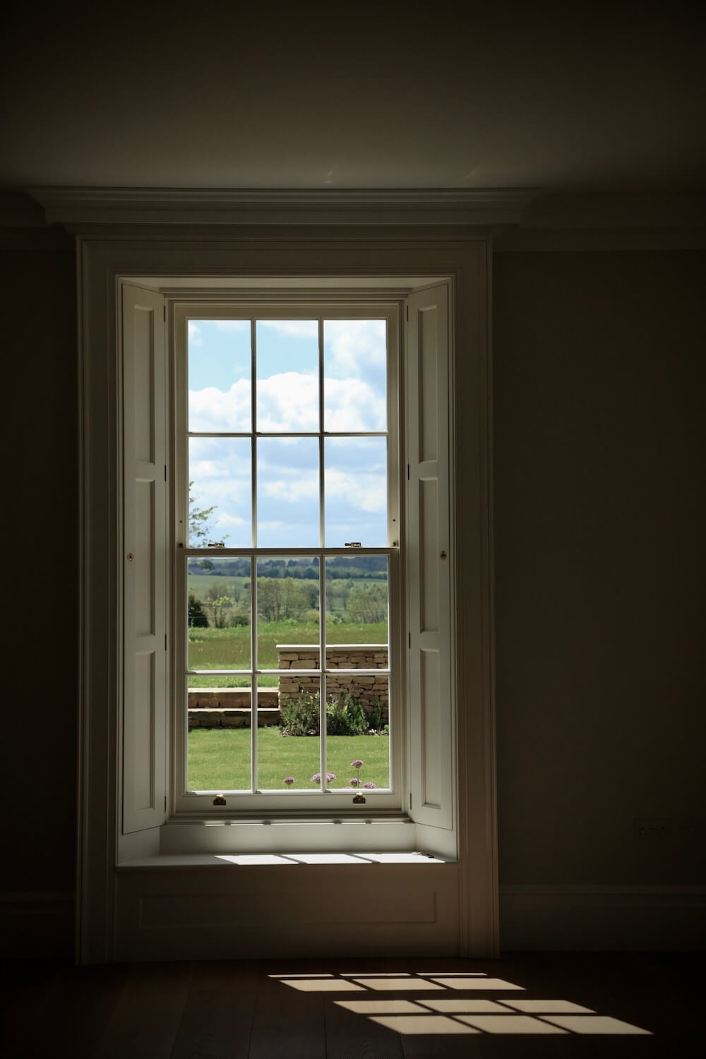 The view through the window at sibford park 