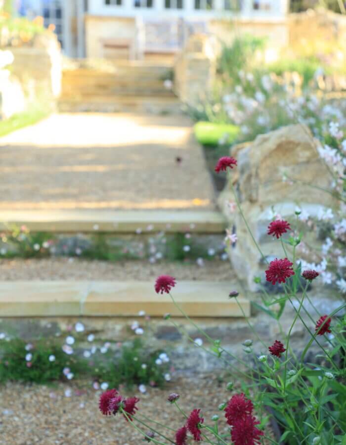 Planted terraced steps