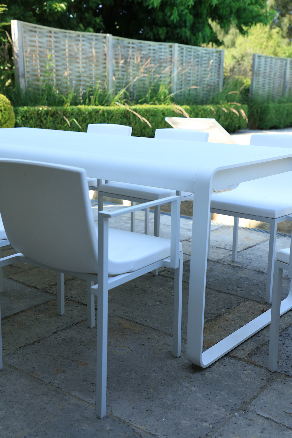 Modern white garden furniture