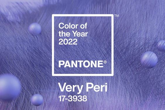Editorial of PANTONE colour of the year with white font and textured backgound