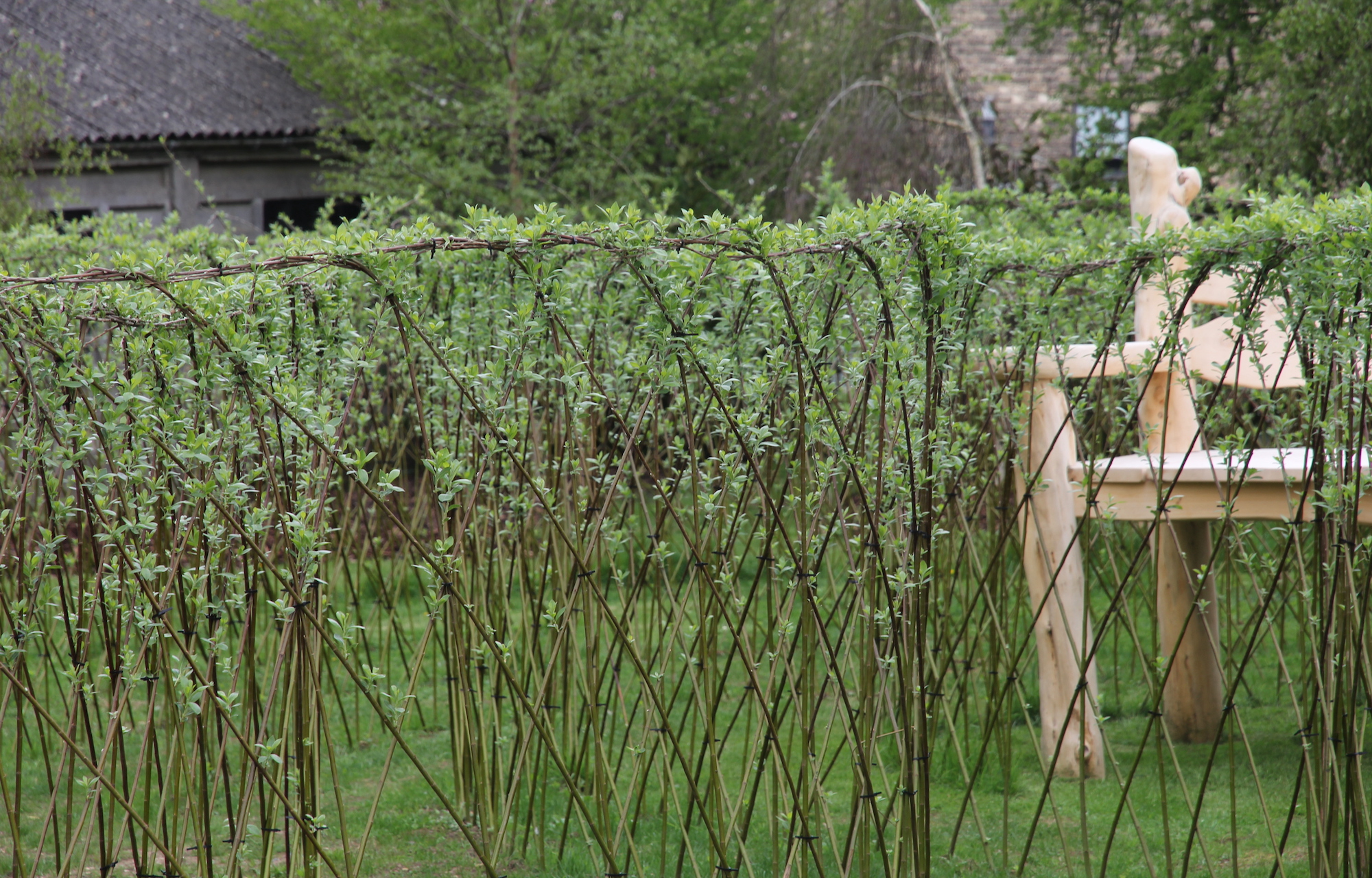 Willow labyrinth at Sibford Park by hendy curzon gardens