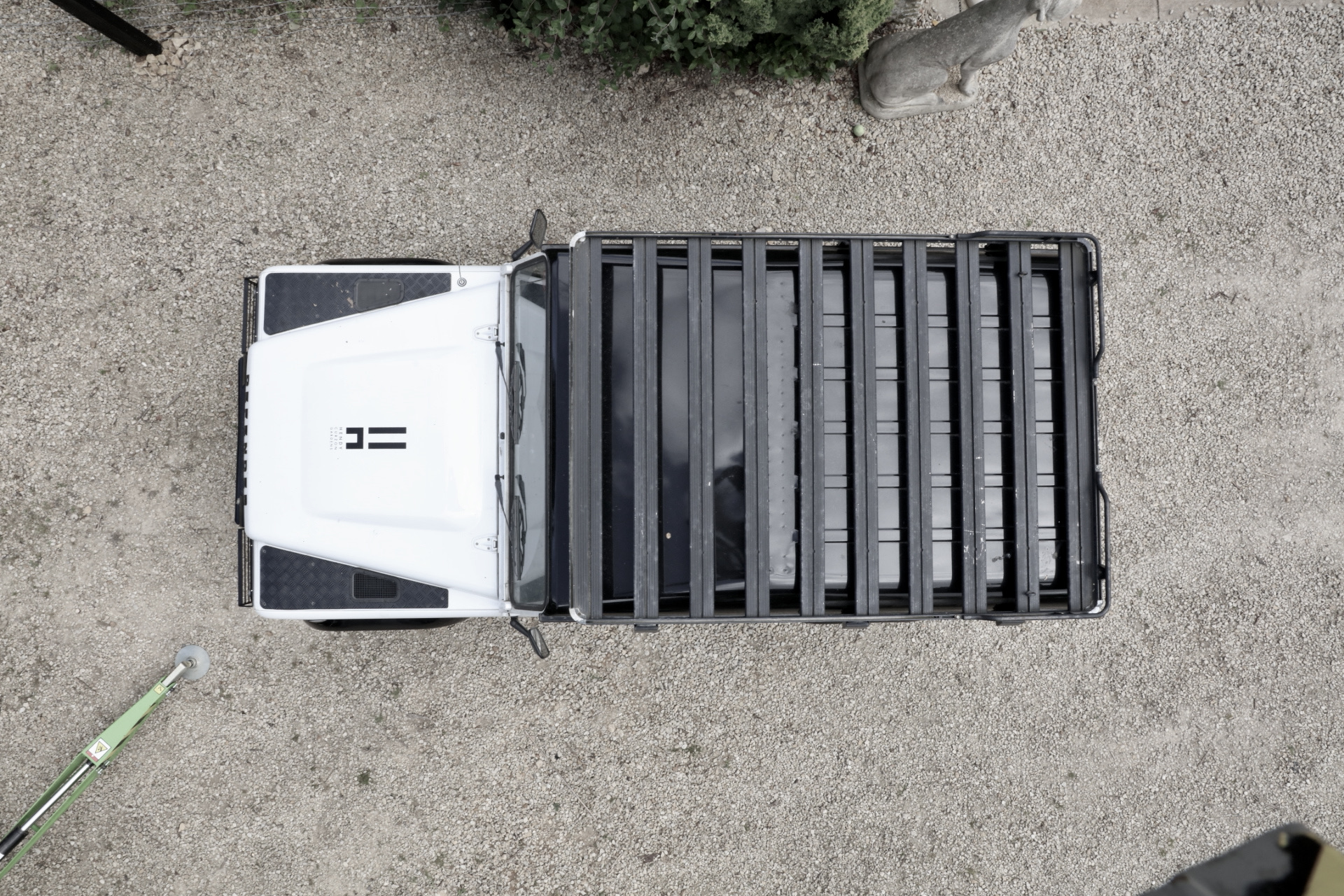 Aerial shot of Hendy Curzon Landrover defender 