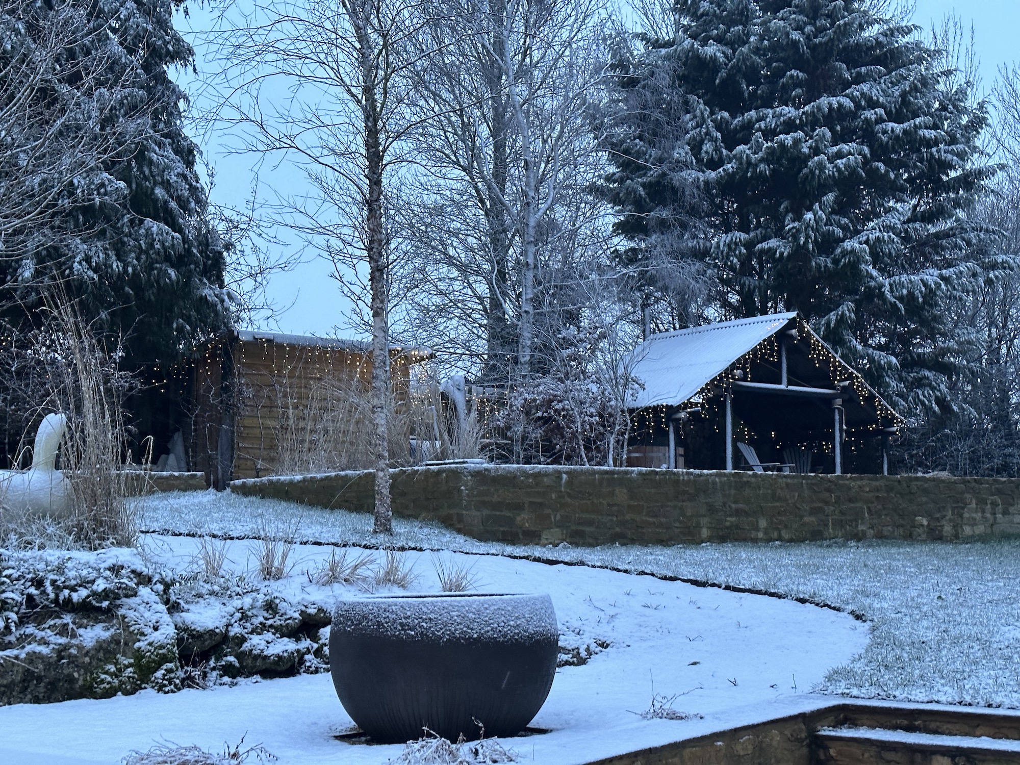 snow scene in Hendy Curzon Landscape garden