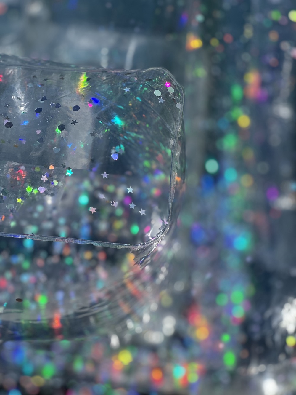 Close up clear pool inflatable in swimming pool