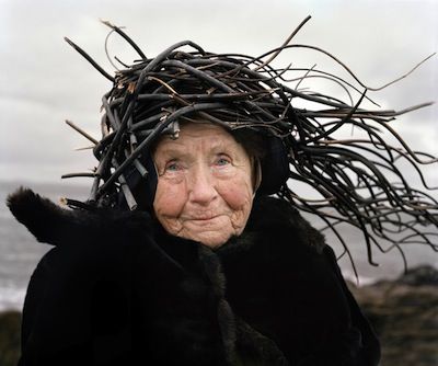 Wind blown lady in Oxfordshire Autmnal scene