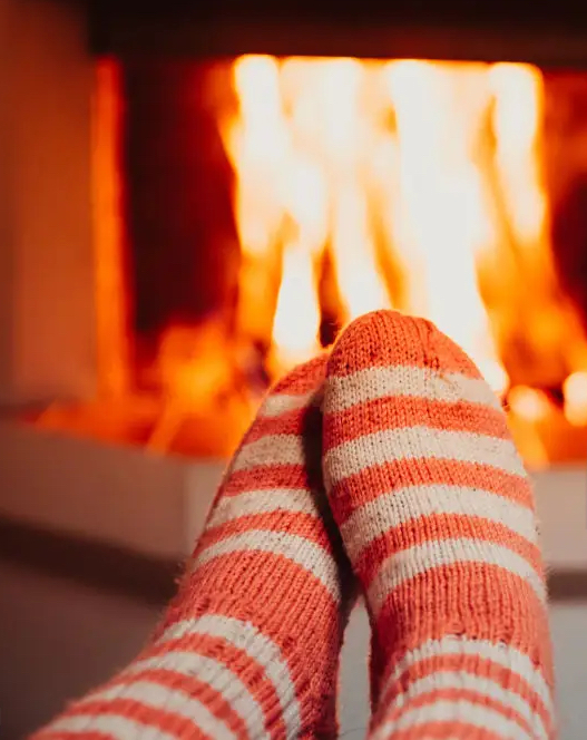 Cosy striped socks by Autumn fire